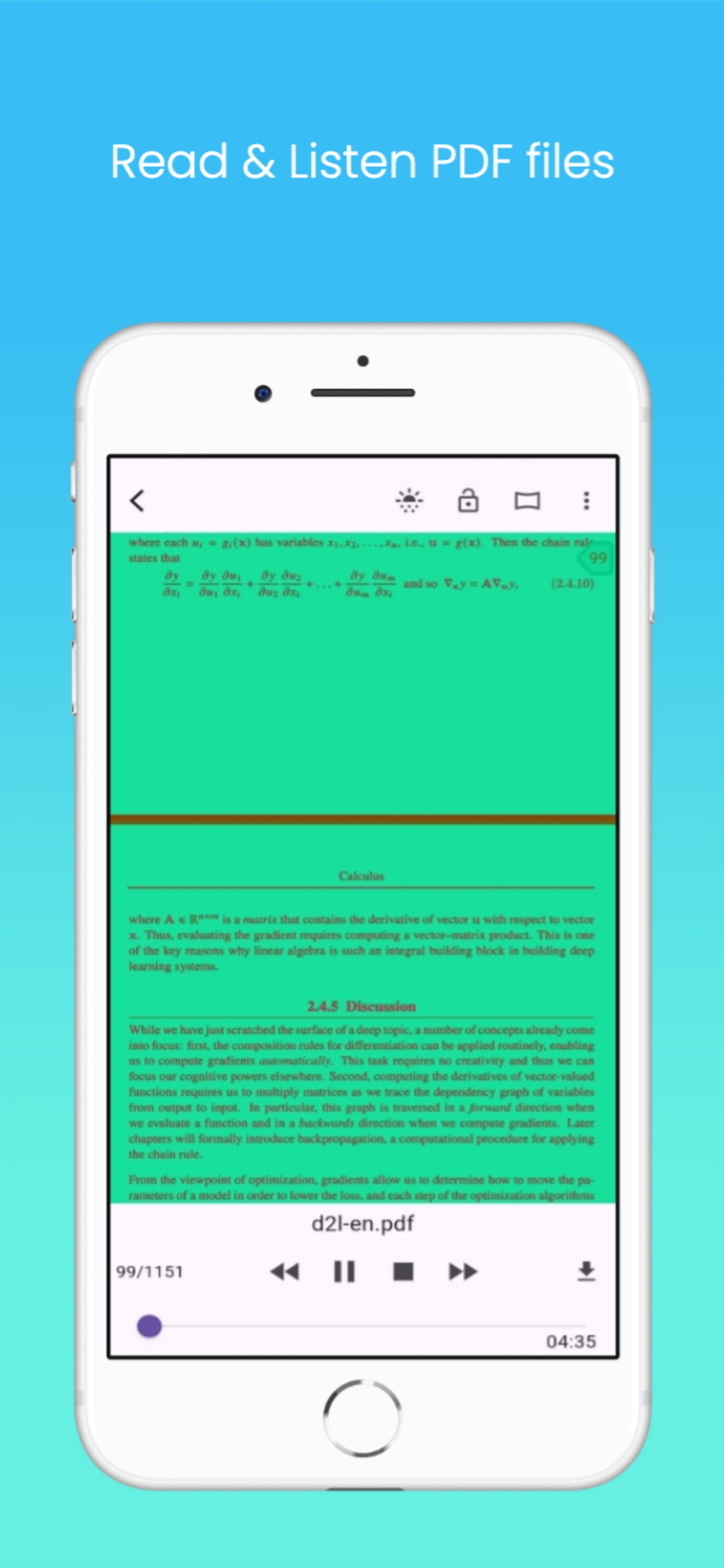 Read and Listen PDF files